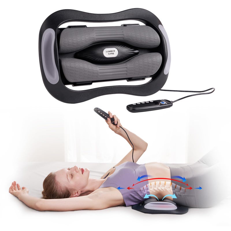 ALPHAY Electric Lumbar Traction DeviceLower Back Traction Device with Dynamic Stretching 3 Levels of Vibration and Thermal Therapy Low Back Pain Relief